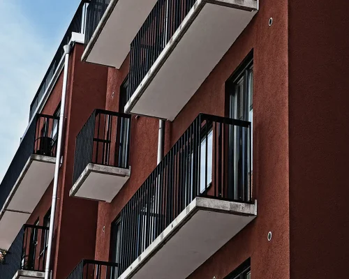 Putsad fasad Sannegården