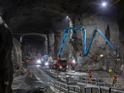 Sickla: Betongarbeten har kommit igång för byggen av försedimentering 230404